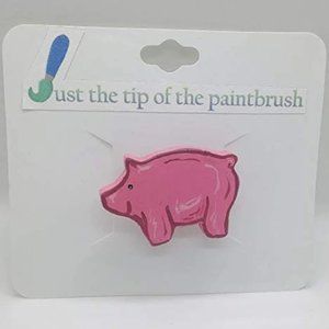 Wooden Pig Pin handmade handcrafted